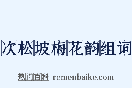 次松坡梅花韵组词是什么意思的图片